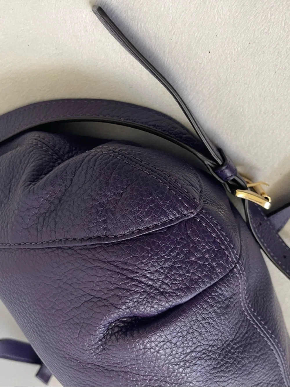 Michael Kors Deep Purple Leather Hobo with Tassel and Gold Hardware